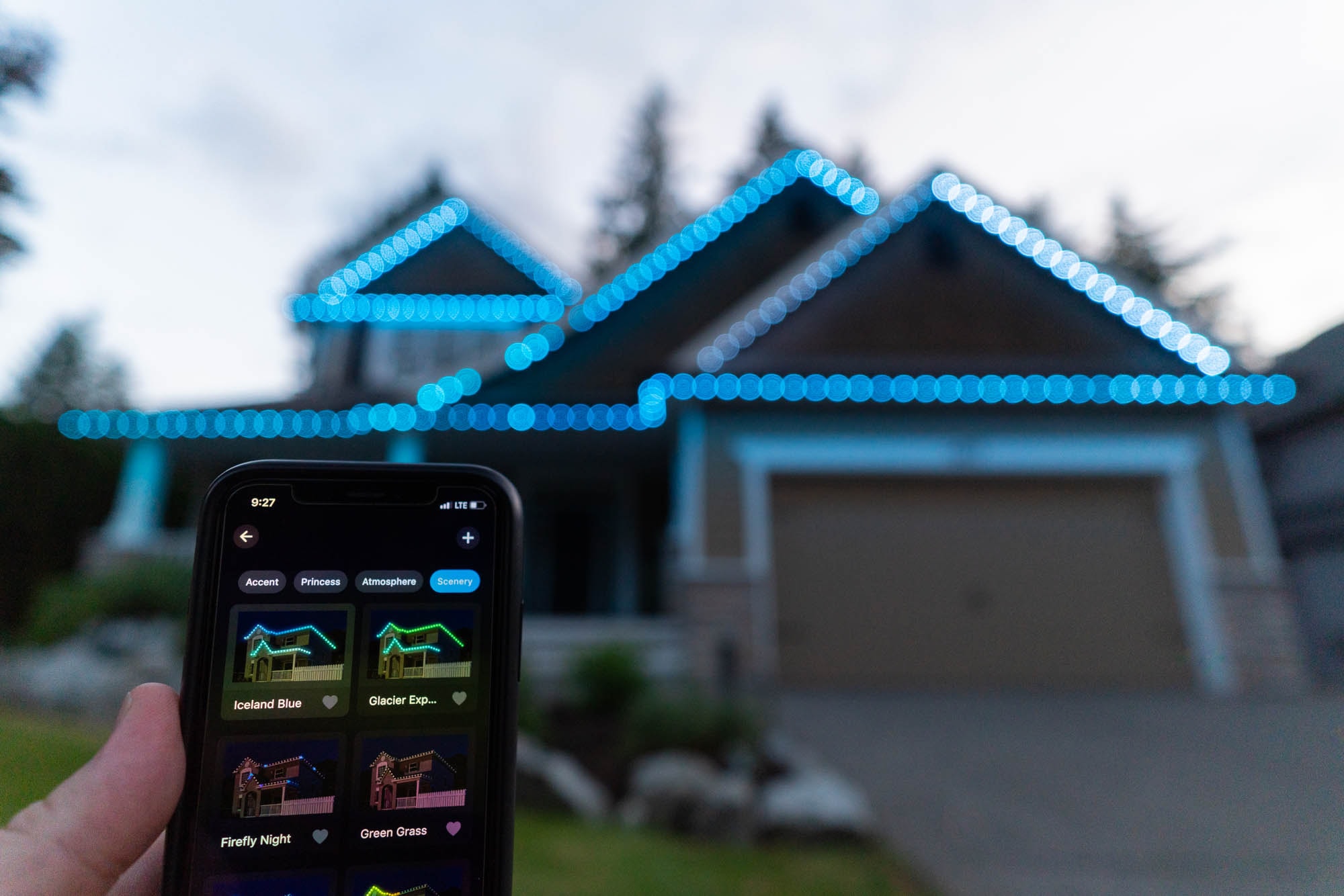 Smartphone used to control exterior lighting