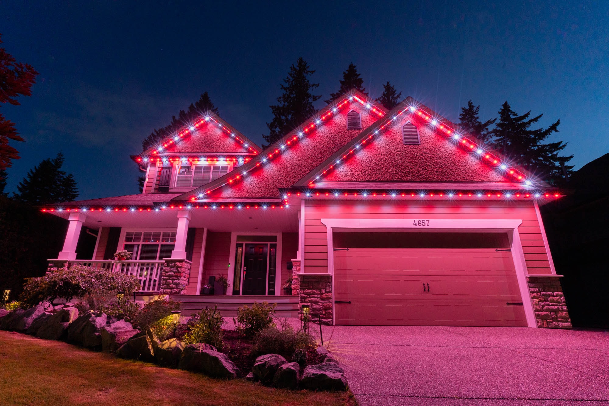 Valentines Day permanent lighting example