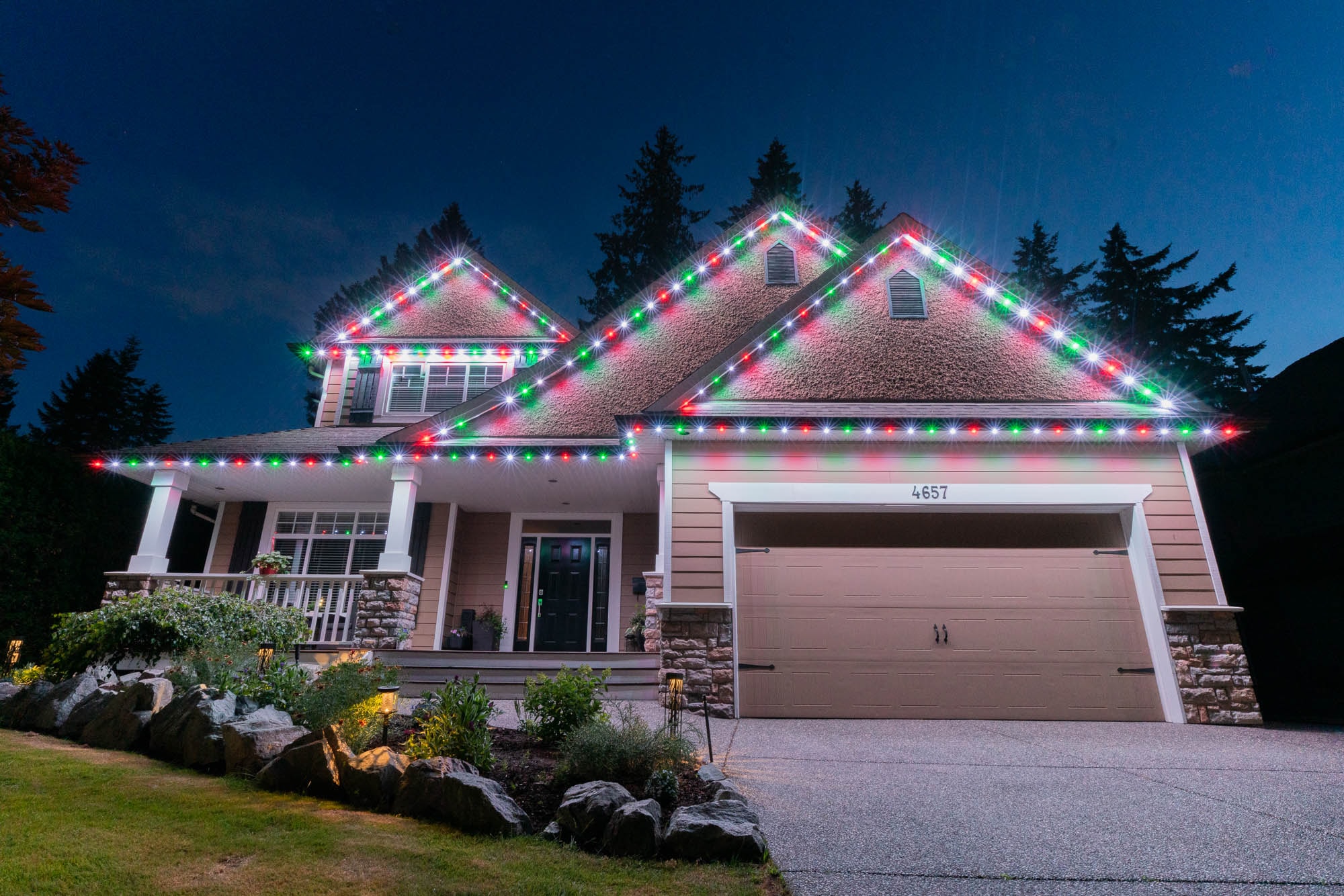 Christmas permanent lighting example